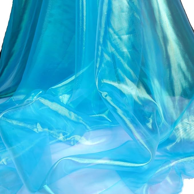 Sky Blue Iridescent Organza Fabric