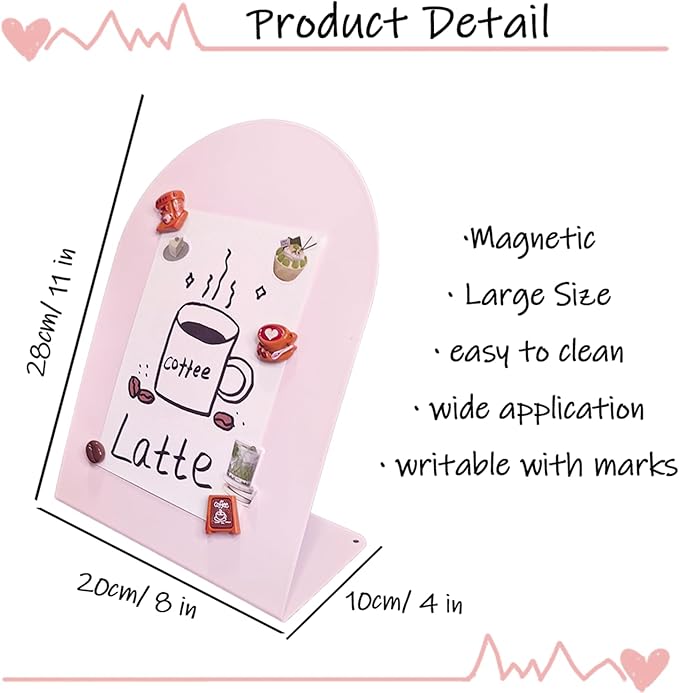 2 Pack Metal Pink Magnet Display Board