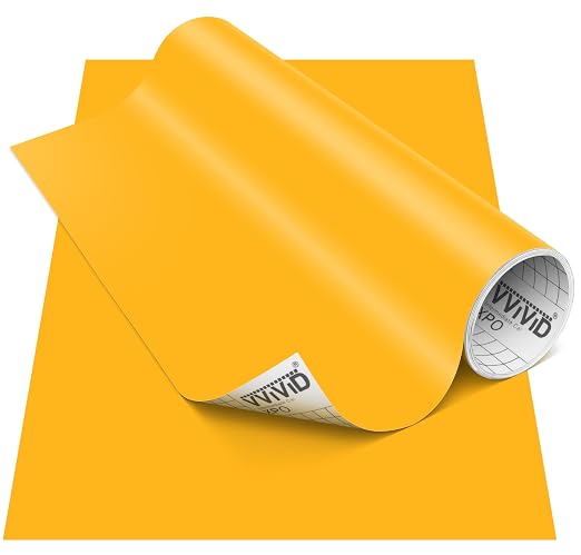 VViViD DECO65 Matte Pastel Golden Yellow Permanent Adhesive Craft Vinyl