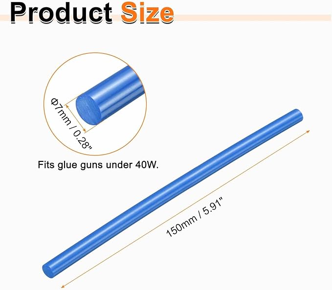 HARFINGTON 10pcs Hot Glue Sticks 0.28" Dia x 5.91" Long EVA Mini Hot Melt