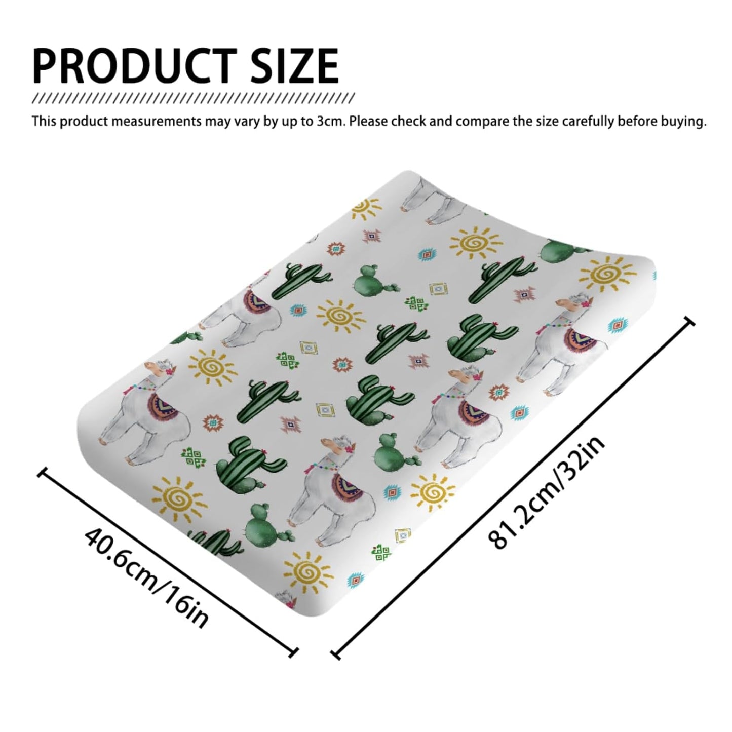 Changing Pad Covers Cartoon Llama Sun Cactus Diaper Changing Pad Cover Sheets for Boys Girls Ultra Soft Breathable Stretch Fitted Change Table Pad Covers 32''x16''