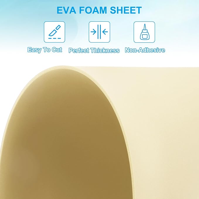 PATIKIL 30 Pack EVA Foam Sheets, Light Yellow