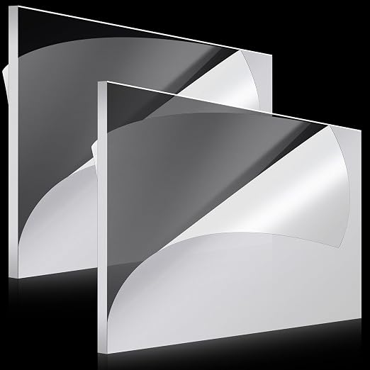 Roowest 2 Pcs 24 x 36 Inch, 1/2 Inch Thick Clear Acrylic Sheets Plastic