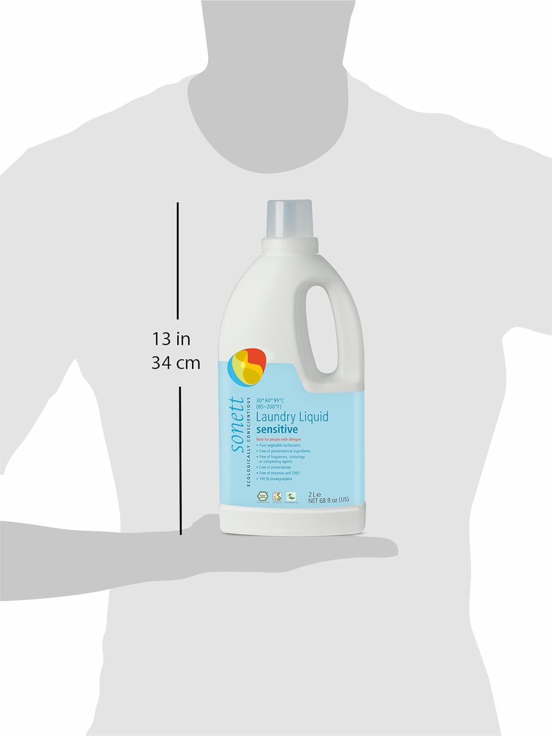 Sonett Organic Laundry Liquid Detergents, Sensitive (1 Count) For People With Allergies GMO Free Certified Organically Grown