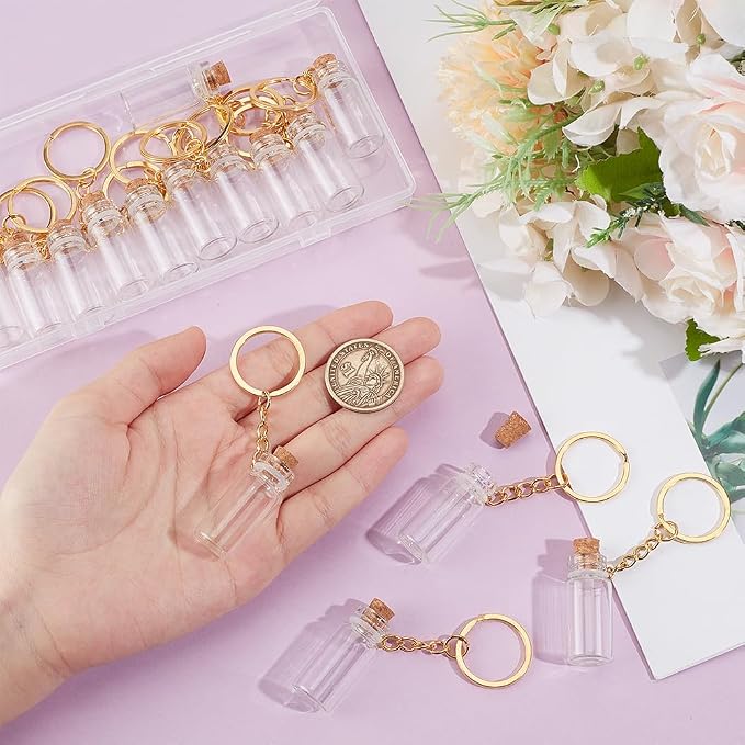 UNICRAFTALE 15Pcs Mini Glass Bottles 3ml Glass Vials