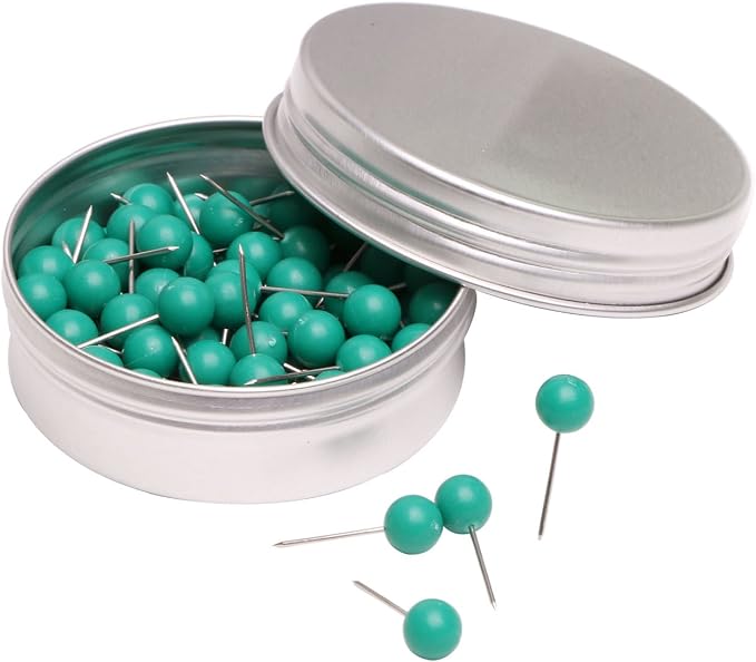 Tupalizy 100PCS 1/4 Inch Small Round Head Map Tacks Pins