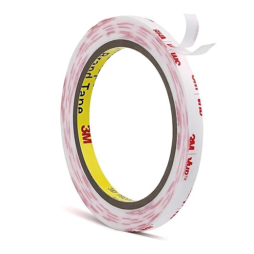 3M Double Sided Tape Thin 1/4''x15.4Ft | 4930 Mounting Tape 0.025in Thick White