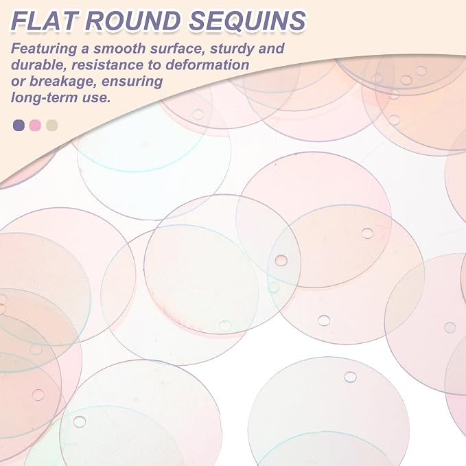 MECCANIXITY 700 Pcs Flat Round Sequins 15mm/0.6 Inch Loose Paillettes Craft