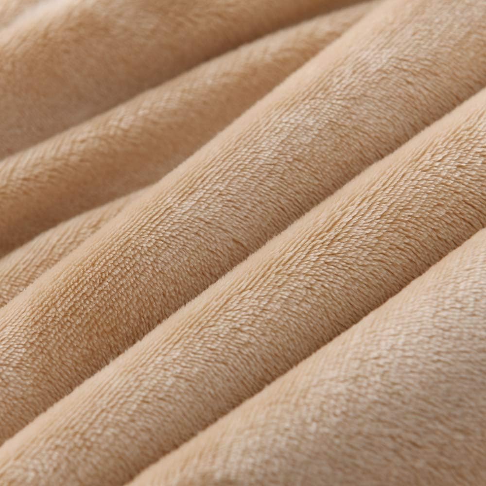 NANPIPER Throw Blanket Reversible Sherpa Flannel Super Soft Fuzzy Plush Fleece Microfiber for Bed/Couch (60"x80",Beige)