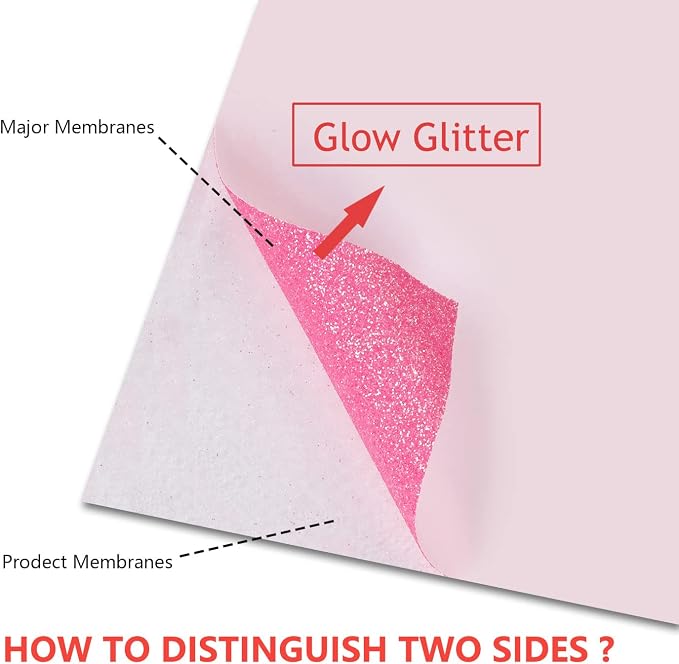 guangyintong Heat Transfer Vinyl Glow Glitter Pink HTV Rolls, Glitter HTV Vinyl