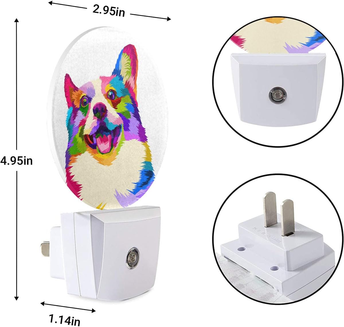 EKOBLA Dog Night Lights Plug into Wall Cute Dog Puppy Animal Plug-in Nightlights Auto Sensor LED Dusk to Dawn Light for Home Indoor Bathroom Hallway Kitchen