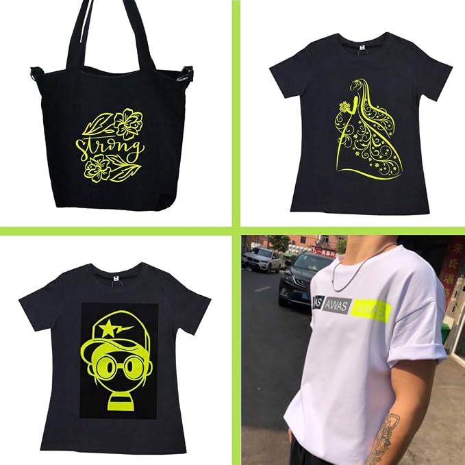 guangyintong Fluorescent Heat Transfer Vinyl Neon Yellow HTV Rolls, HTV Vinyl