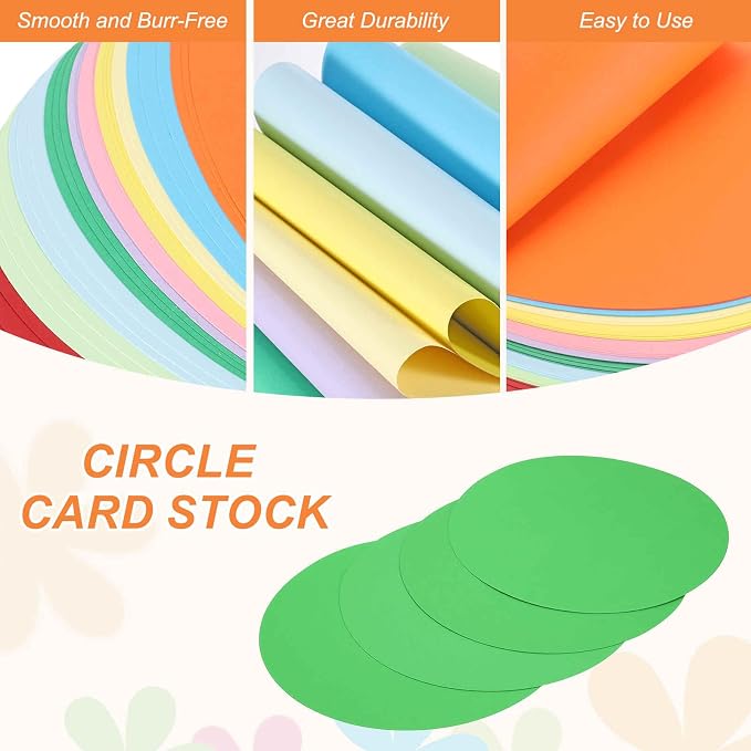 MECCANIXITY 24 Pcs Circle Card Stock, 9.8 Inch Round Cutouts Paper Thick