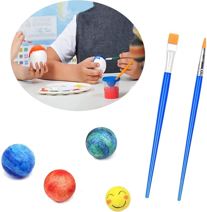 hesmartly 30 Pack Craft Foam Balls, 1.97inch Foam Balls and 2 Pieces Painting