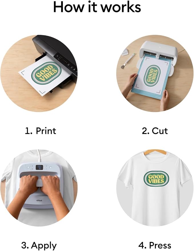 Cricut Heat Transfer Paper for Light T-Shirts | Printable HTV Iron On Transfers