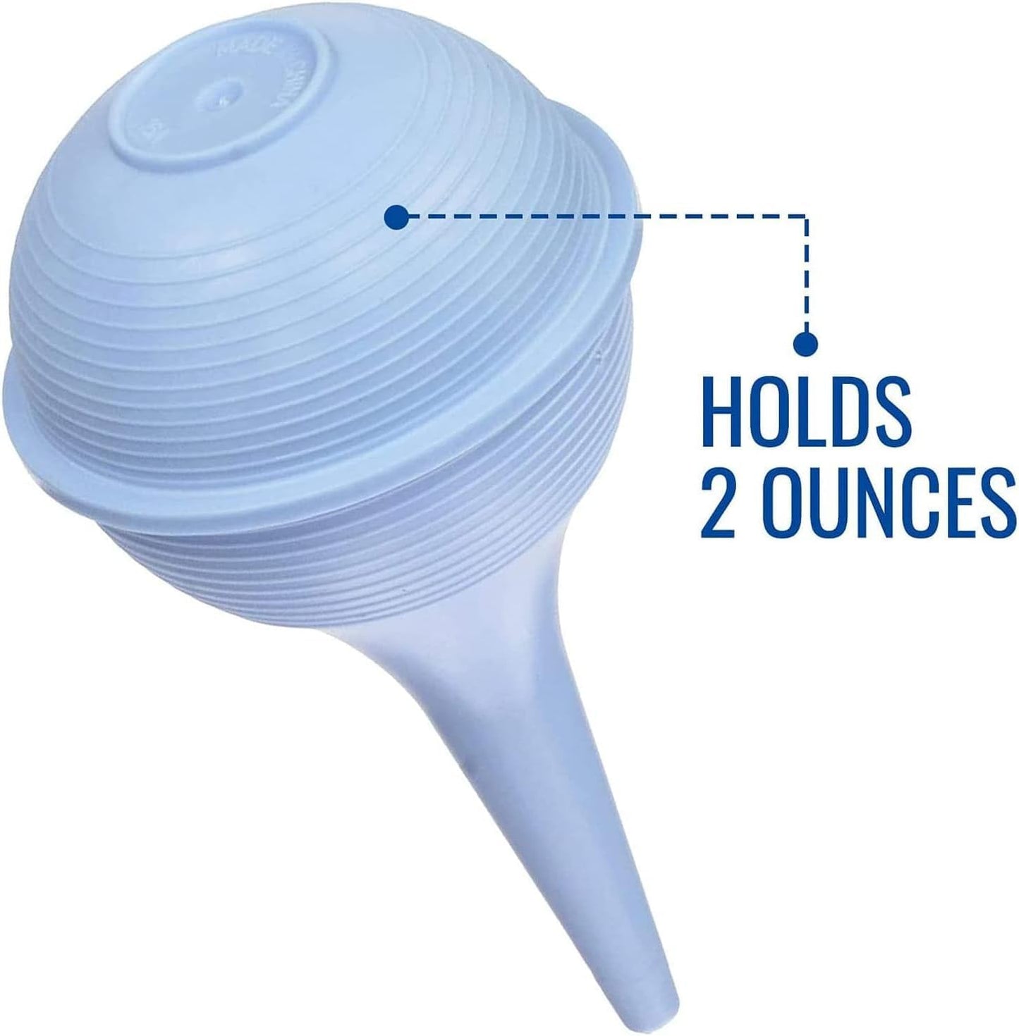 DMI Baby Nasal Aspirator, Ear Syringe, Clears Airway & Nasal Passages, Gentle Suction, Portable & Lightweight, Doubles as Earwax Removal Tool, Blue (Pack of 2)