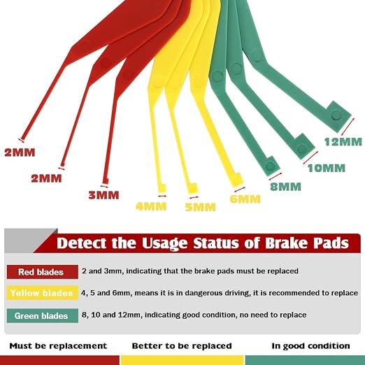 3 Pack Brake Pad Measure Tool