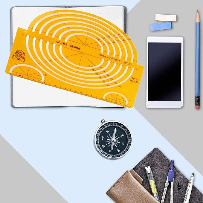Utoolmart Geometric Drawings Templates Plastic Measuring Template Rulers |
