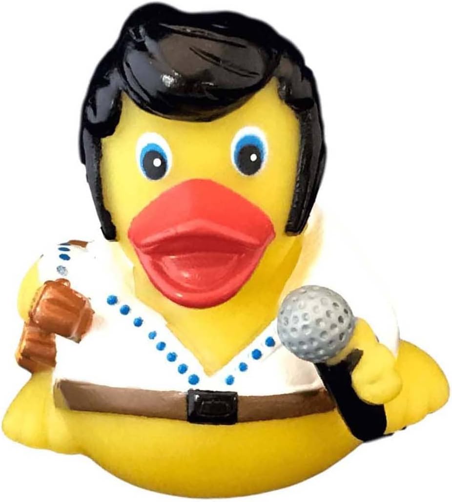 3" Rock n Roll Rubber Duck [Sealed Hole, No Mildew] - Baby Safe Bathtub Bathing Toy