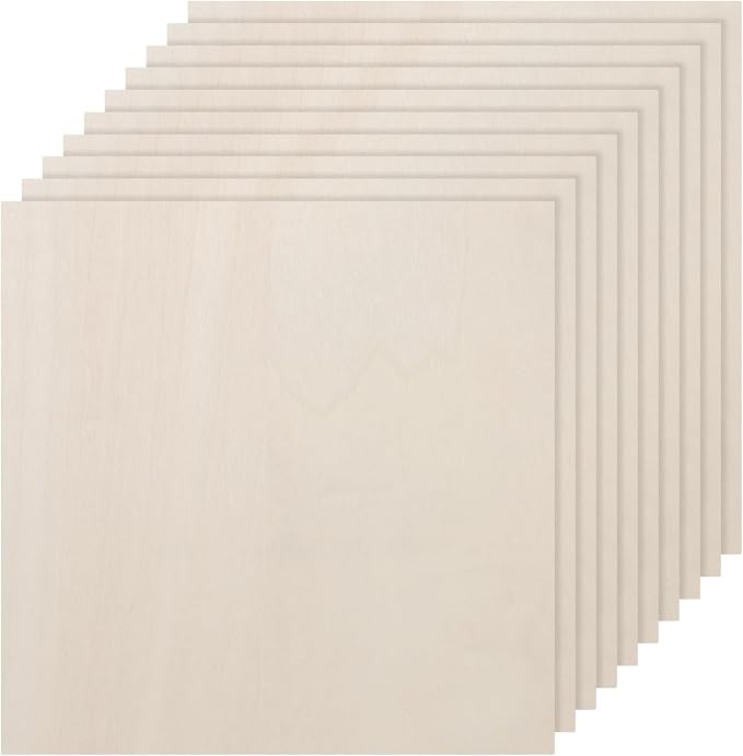 DMiotech 25 Pack 4 x 4 x 1/13 Inches 2mm Thick Wood Sheets Basswood Sheets