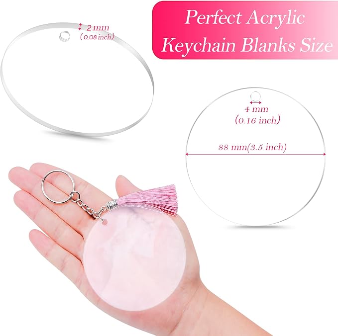 Audab 30Pcs Acrylic Ornament Blanks Bulk, Round Acrylic Blanks