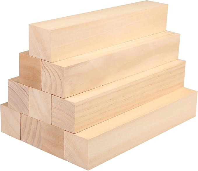 10 Pack Basswood Carving Blocks, Soft and Smooth, Easy Whittling and Carving