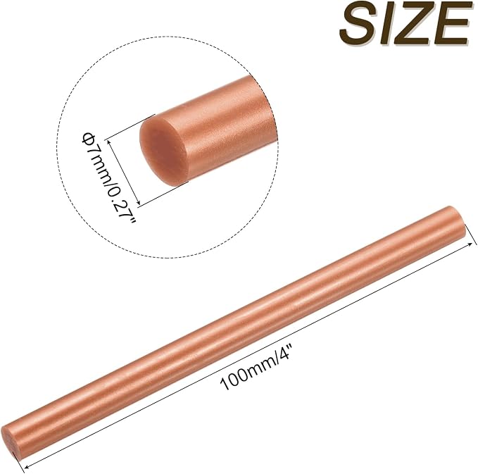 uxcell Mini Hot Glue Sticks for Glue Gun 7mm x 100mm Rose Gold 12pcs