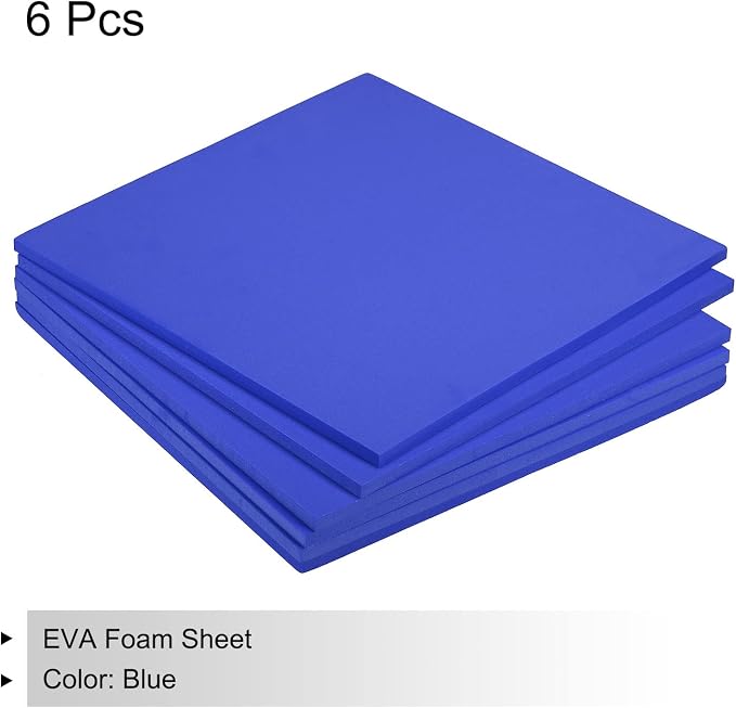 MECCANIXITY EVA Foam Sheets Blue 9.8 Inch x 9.8 Inch 7mm Thick Crafts Foam