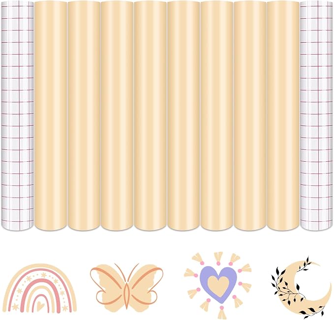 Tintnut Boho Permanent Vinyl 8 Sheets 12''x10'' Light Orange Adhesive Vinyl |