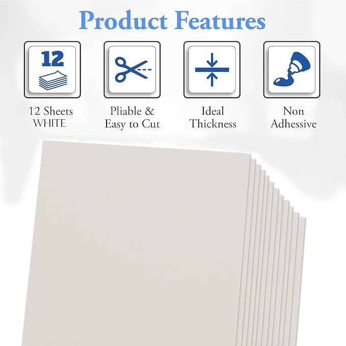 White Eva Foam Sheets, 2mm Thick, 6 x 9 Inch, Handicraft Foam Paper