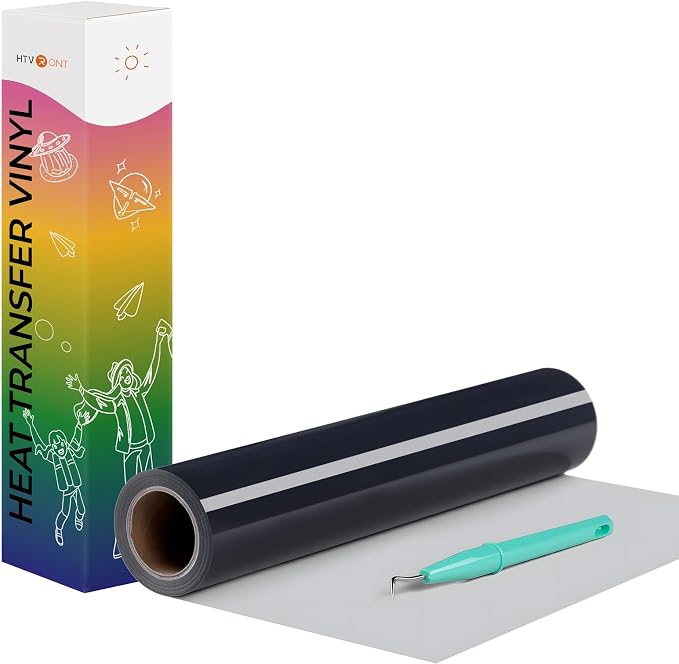 HTVRONT Heat Transfer Vinyl Dark Blue HTV Rolls, Heat Transfer Vinyl