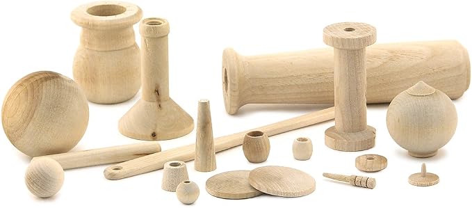Hygloss 95010 Unfinished Wood Turning, 1 lb.