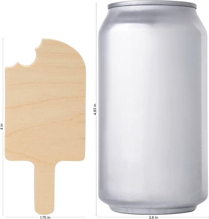 Chunky Popsicle Cutout 4-inch, 1/2 inch Thick, Unfinished Wood Crafts