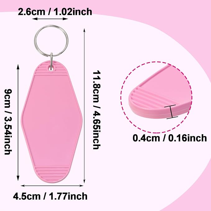 8PCS Motel Keychain Blank Hotel Key Tags Holder