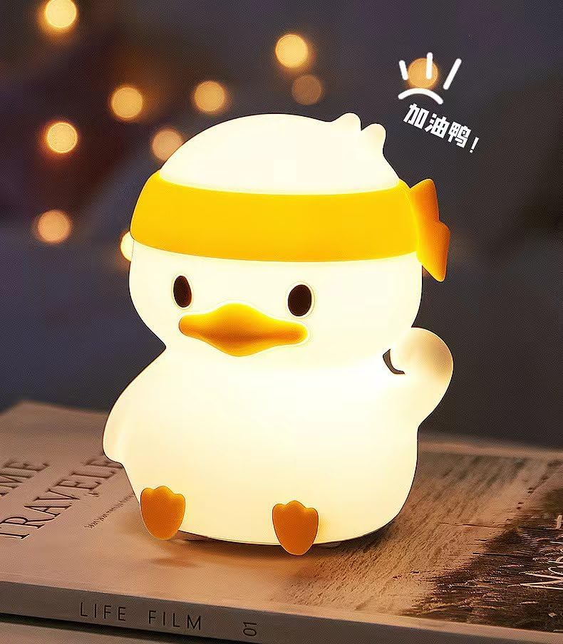 Cute Kids Night Light Night Lamp Night Lights for Kids Bedroom Toddler Baby Portable Silicone Battery Led Nightlight Nursery(Duck)