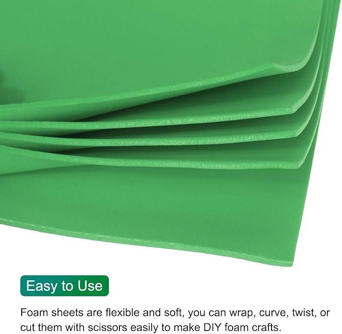 MECCANIXITY EVA Foam Sheets Bright Green 35.4 Inch x 19.7 Inch 2mm Thick Crafts