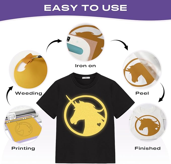 TUMIYA Heat Transfer Vinyl Reflective Gold HTV Roll, Reflective HTV Vinyl