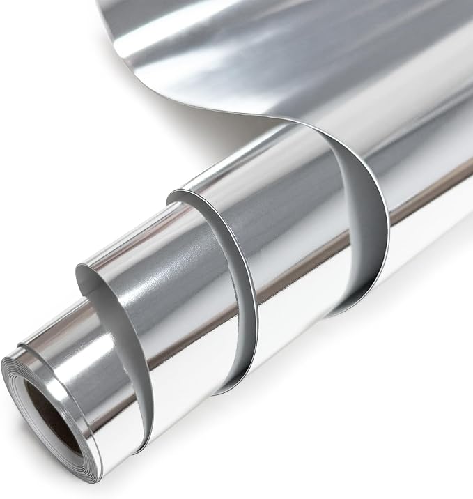 Silver Heat Transfer Vinyl Roll, Soft Metallic Foil HTV