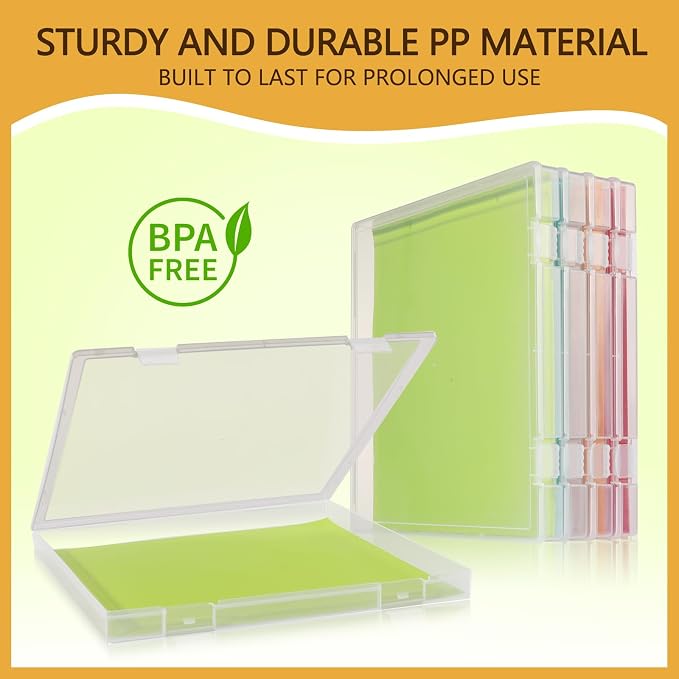 12x12 Inch Scrapbook Paper Storage, 4 Pack Plastic Paper Storage Box