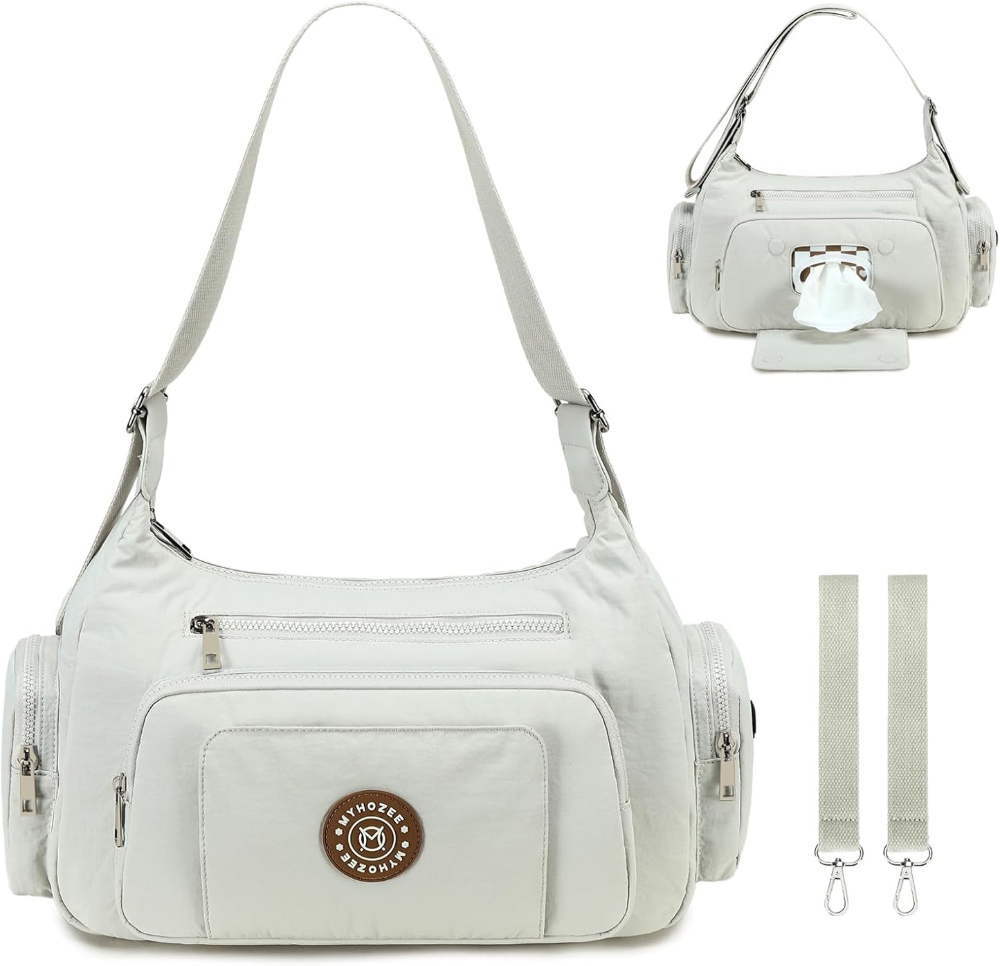 Puffer Crossbody Bags for Women Mom Large Diaper Bag Purse with Wipes & Trash Dispenser Cross Body Purses Messenger Bags
