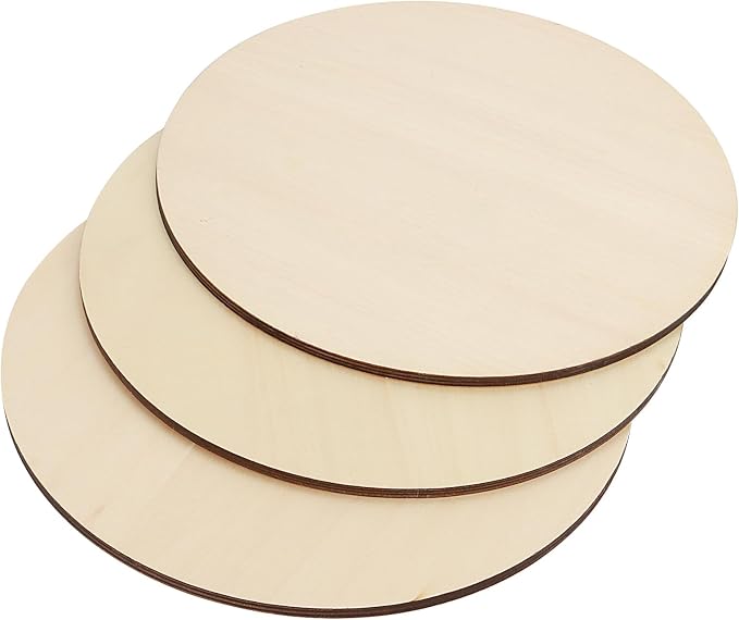 SHEUTSAN 8 PCS 10 Inch Round Basswood Circles, 1/4 Inch Thick Unfinished Wood