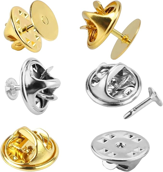 JANYUN 120 Pairs Butterfly Clutch Tie Tacks Pin Back Blank Metal Locking |