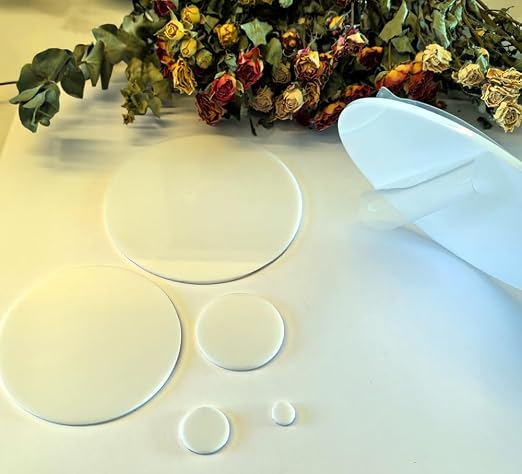 Set of 20 White Acrylic Discs, 1/8" Thick Round Transparent Circle Blanks