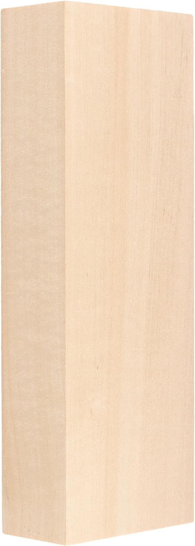 4 PCS 10x3.5x1.7 Inch Unfinished Wood Blocks, Wooden Rectangle Blocks Basswood