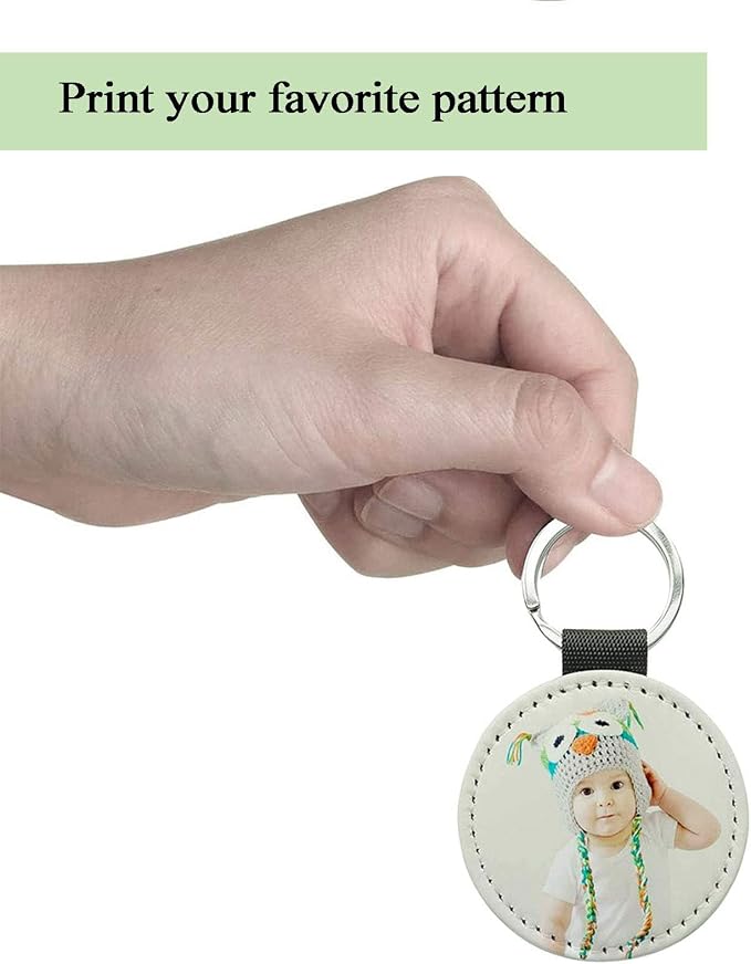 12 Pcs Sublimation Blank Keychains, PU Leather White Keychains Ornament Pendants
