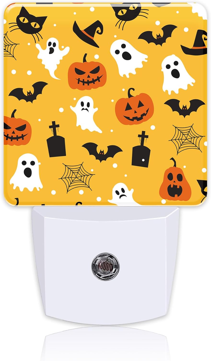 Halloween Pumpkin Bat Black Cat and Ghost Night Light for Kids, LED Night Light Plug into Wall with Dusk to Dawn Sensor for Girls Boys Room Decor, Hallway, Kitchen, Bathroom, Nursery, Stairs