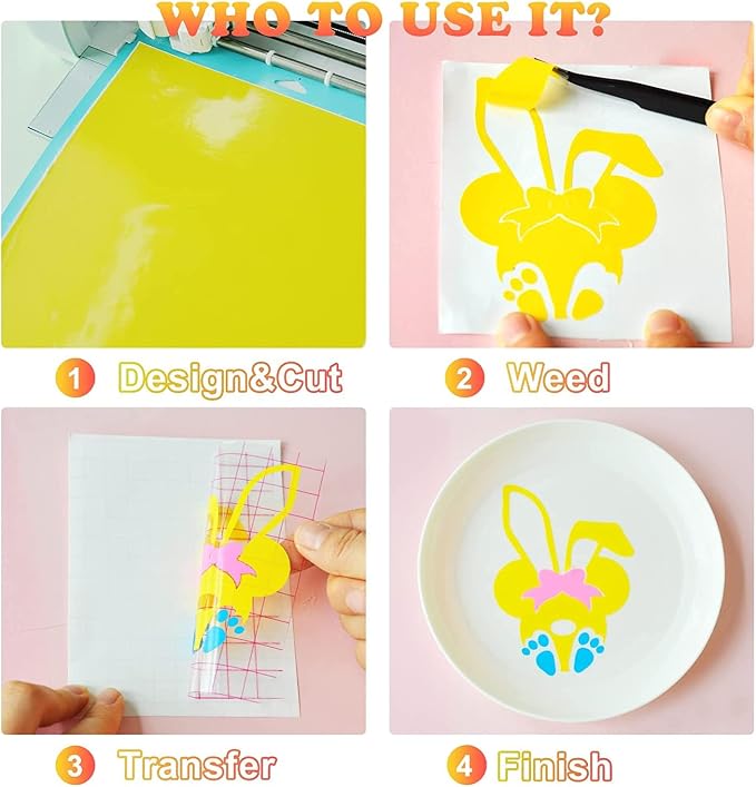 Bright Idea Permanent Vinyl, 25 Pack 12 "x 12" Vinyl Sheets Compatible