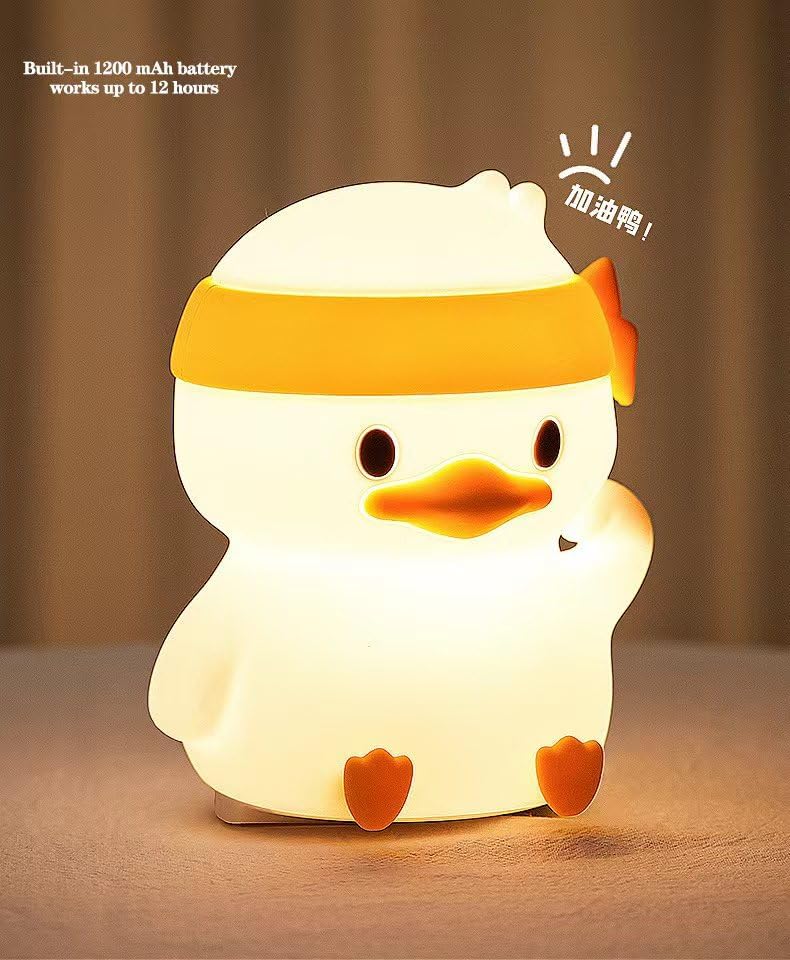 Cute Kids Night Light Night Lamp Night Lights for Kids Bedroom Toddler Baby Portable Silicone Battery Led Nightlight Nursery(Duck)
