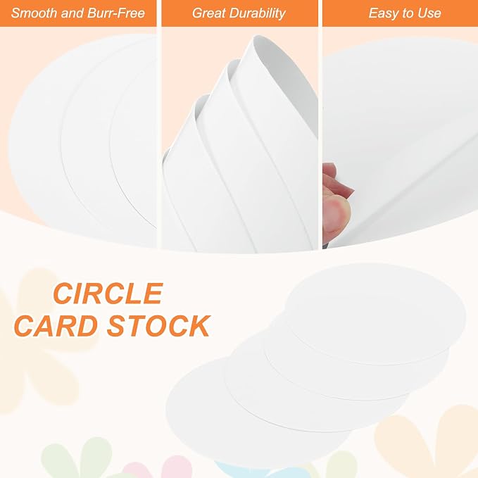 MECCANIXITY 24 Pcs Circle Card Stock, 2 Inch Round Cutouts Paper Thick