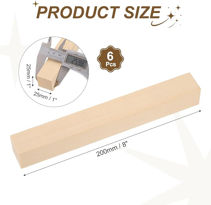 MECCANIXITY 6Pcs Basswood Sticks